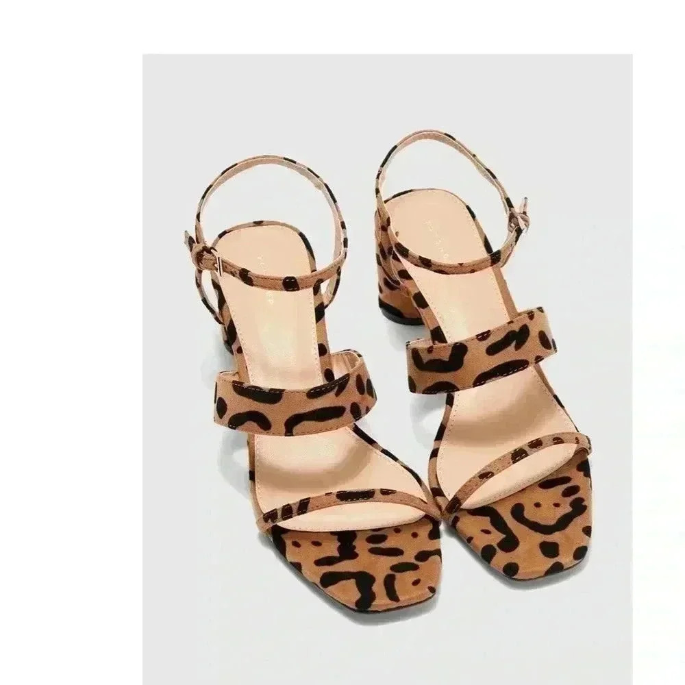 TopShop Dita Leopard Strap Sandal